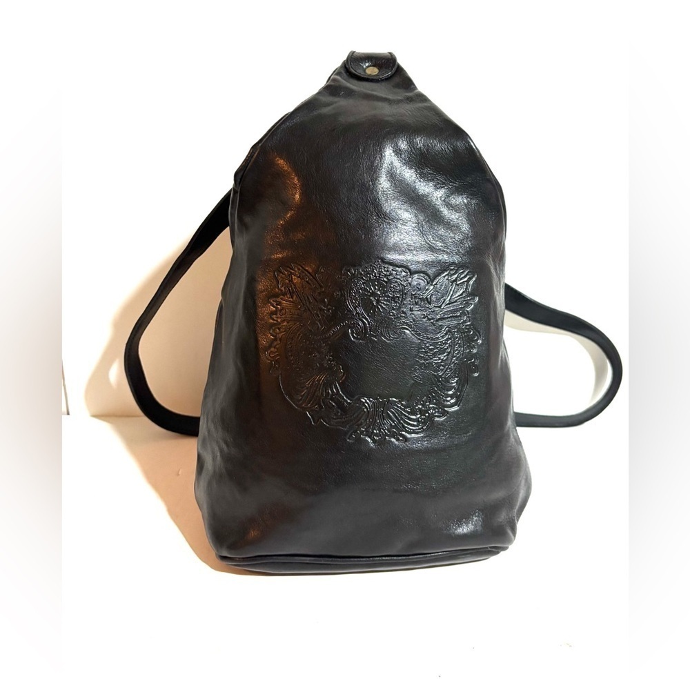 Vintage Black Leather backpack Bag